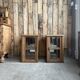 Pair of small Art Deco display cabinets in oak (renovated)