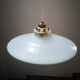 Old pendant lamp in white opaline Art Deco 1930 Ø 25 cm