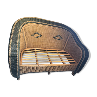 2-seat rattan bench
