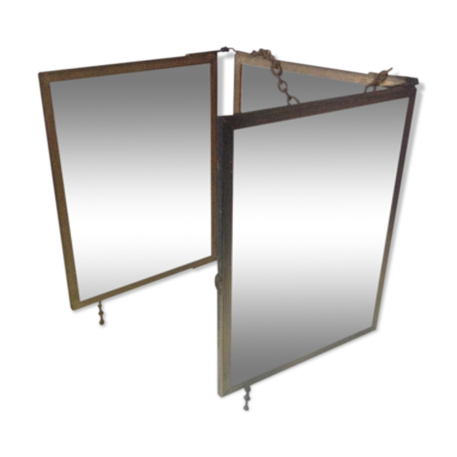 Mirror barber brass tryptic, 1930