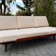 JITONA Sofa Renovated Buckle Fabric, Vintage Czech 1960s