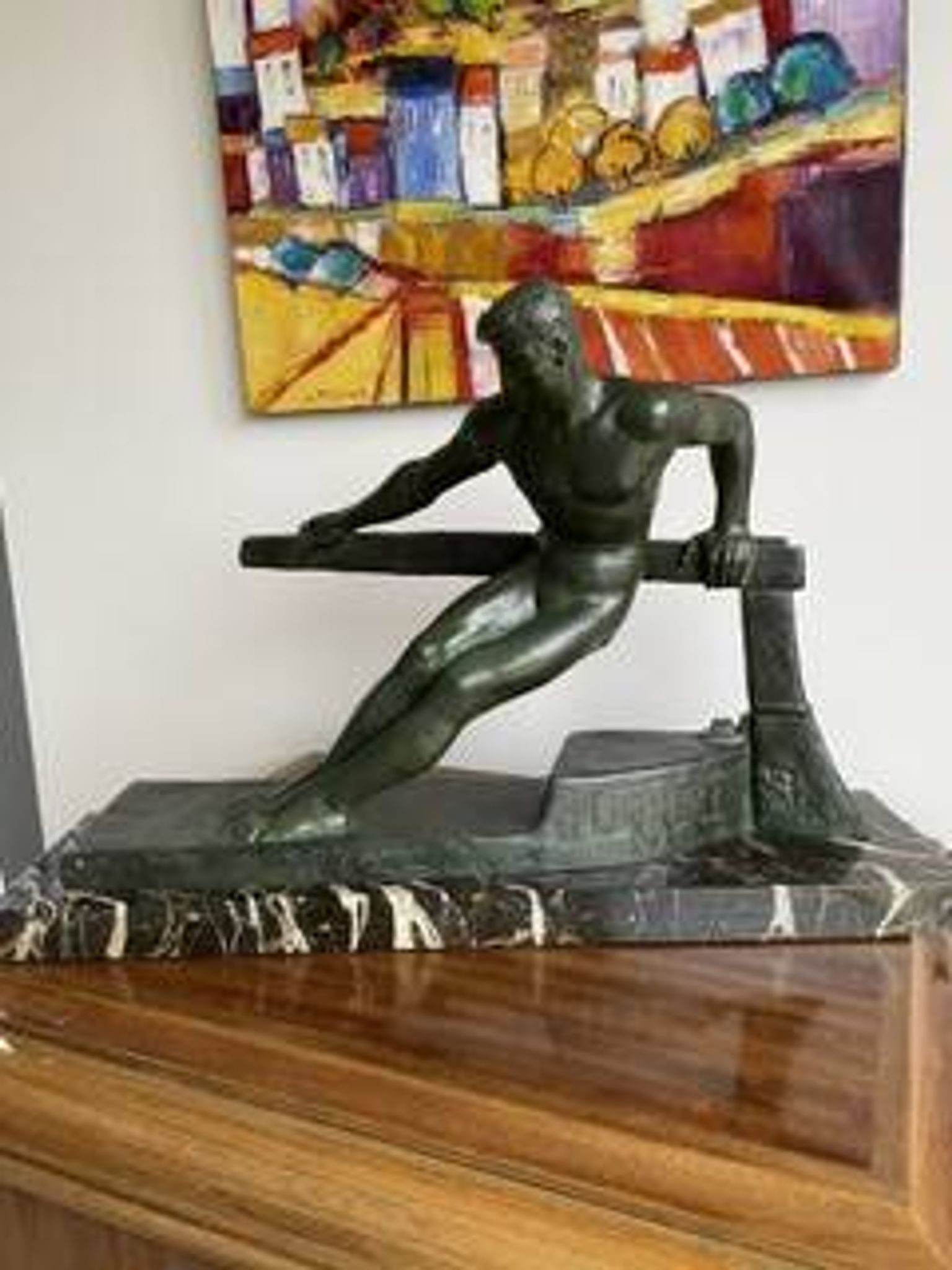 Bronze Sculpture - Georges Gori - The Helmsman - H. 30cm - Base: 15 X 42cm