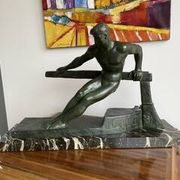 Bronze Sculpture - Georges Gori - The Helmsman - H. 30cm - Base: 15 X 42cm