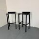 2 tabourets de bar modernistes en bois noir et acier par Ruud Jan Kokke, années 1980