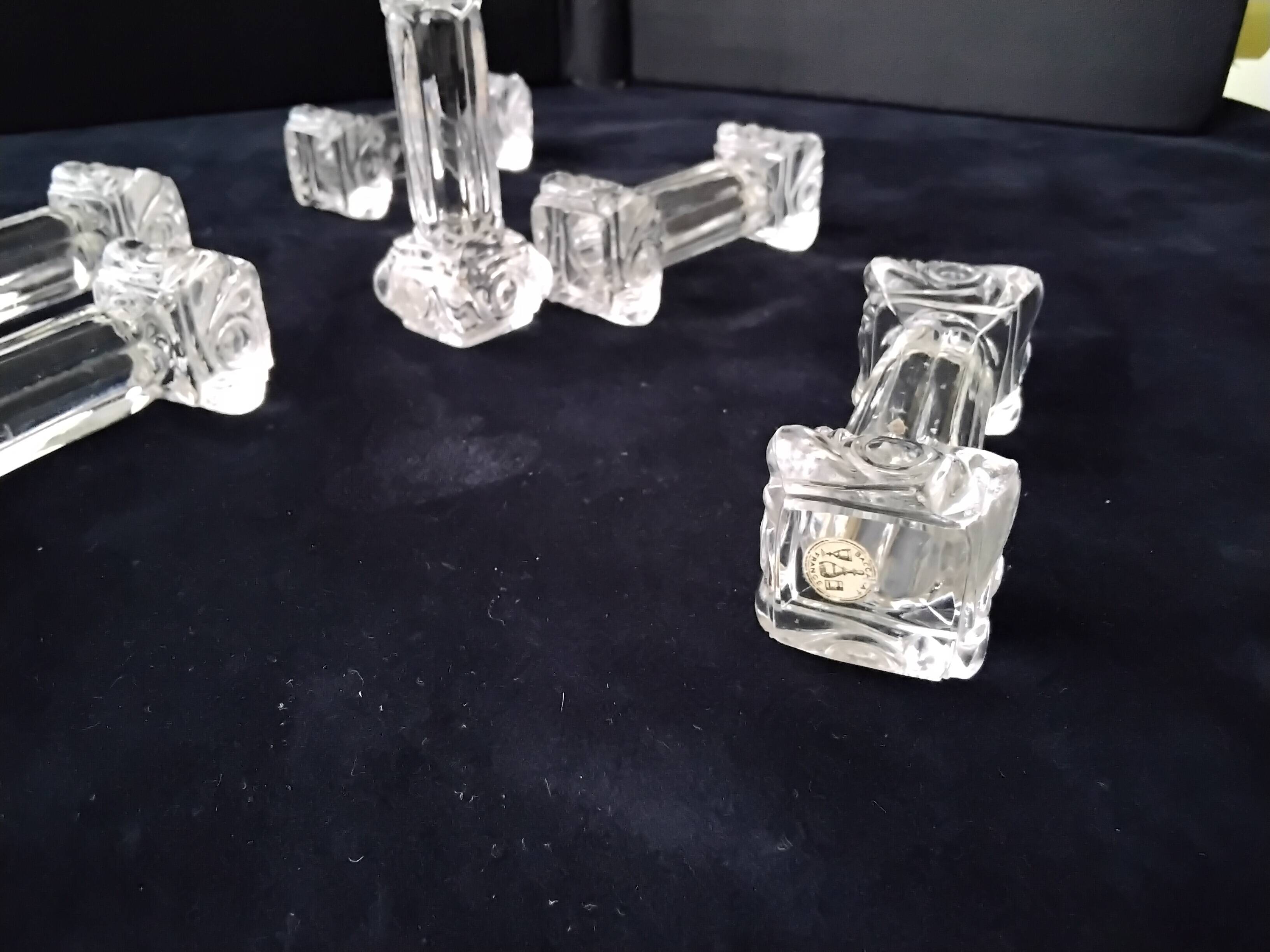 6 Baccarat crystal knife holders