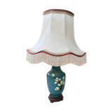 Lampe de chevet avec décor asiatique de fleur