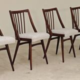 Set of 4 grey bouclette chairs by Antonin Suman