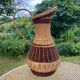 Large jug, two-tone woven wicker jar h 61 cm