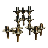 Bougeoirs modulables de métal chromés par Nagel & Stoffi . Set de 4
