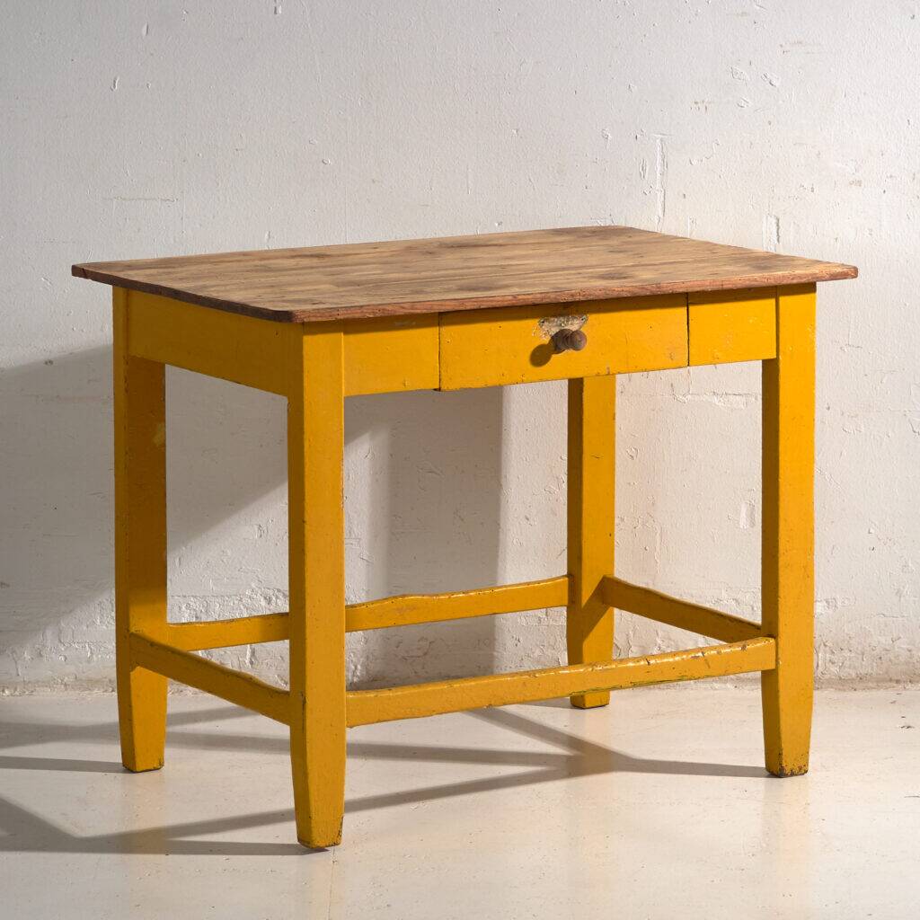 Antique painted pine kitchen table – Central Europe, circa 1920