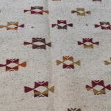 Tapis tissés main blanc et marron 125x180cm