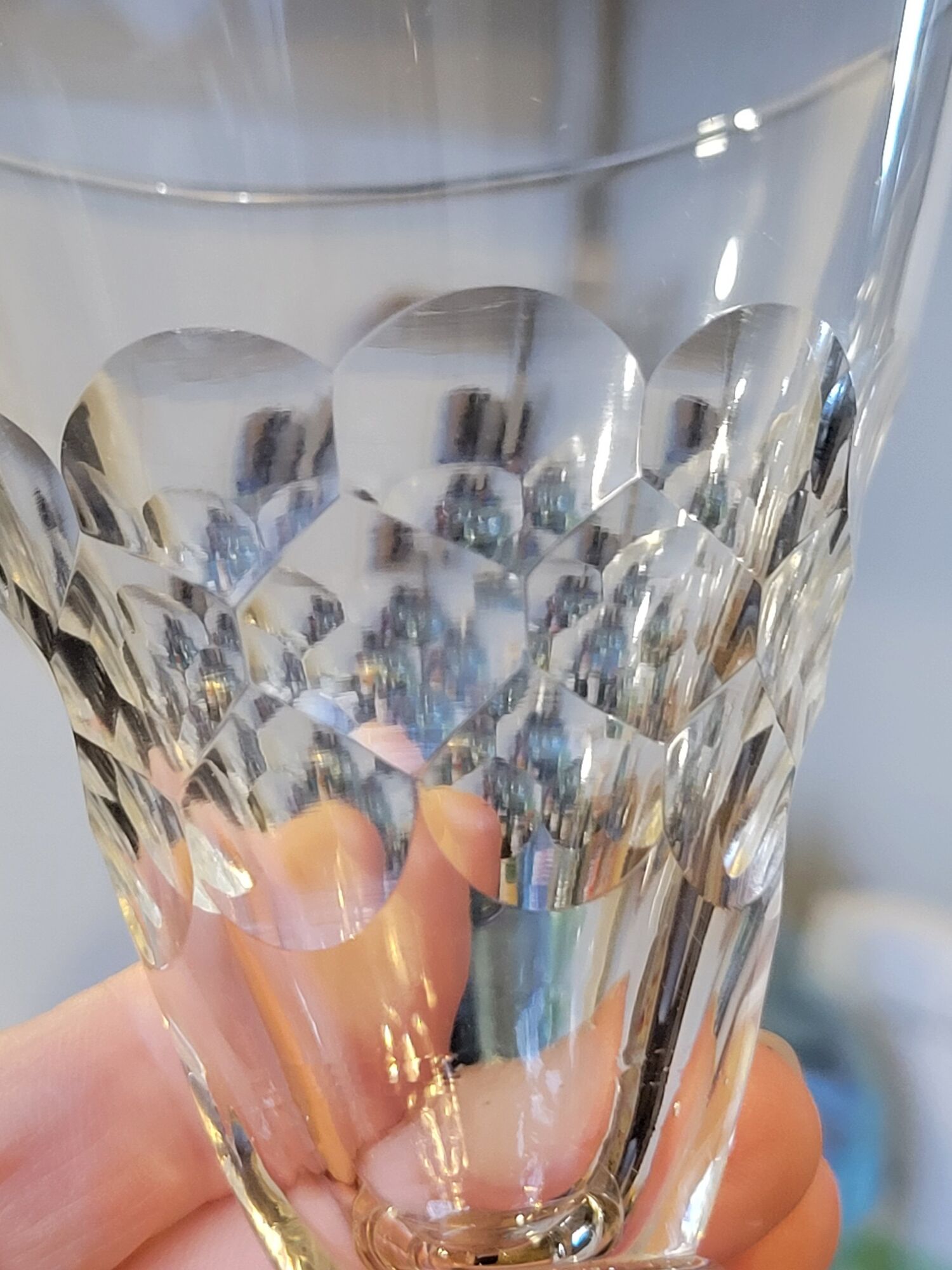 5 old glasses 1930 Verrerie Doyen Belgium model Lido faceted