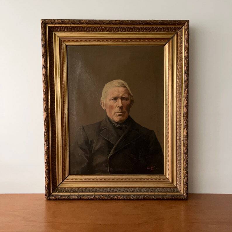 Peinture à l'huile Portrait d'un gentilhomme élégant du 19ème siècle