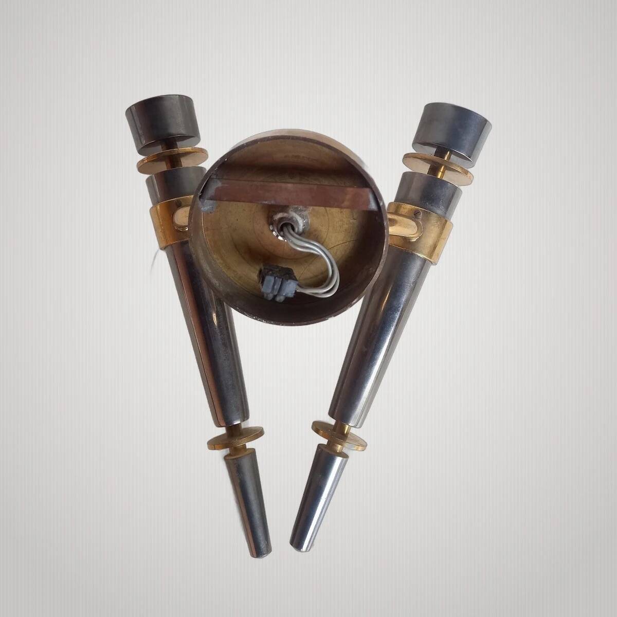 Exceptional double torch wall light modernist Arlus 50s height 44cm