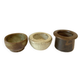 3 Spice bowls, glazed stoneware