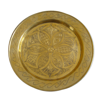 Oriental style chiseled metal plate