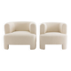 Lot 2 fauteuils petit modèle tissu bouclette, darrel