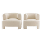 Lot 2 small model armchairs in boucle fabric, darrel