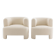 Lot 2 fauteuils petit modèle tissu bouclette, darrel