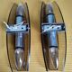 Pair of vintage design double fires smoked glass