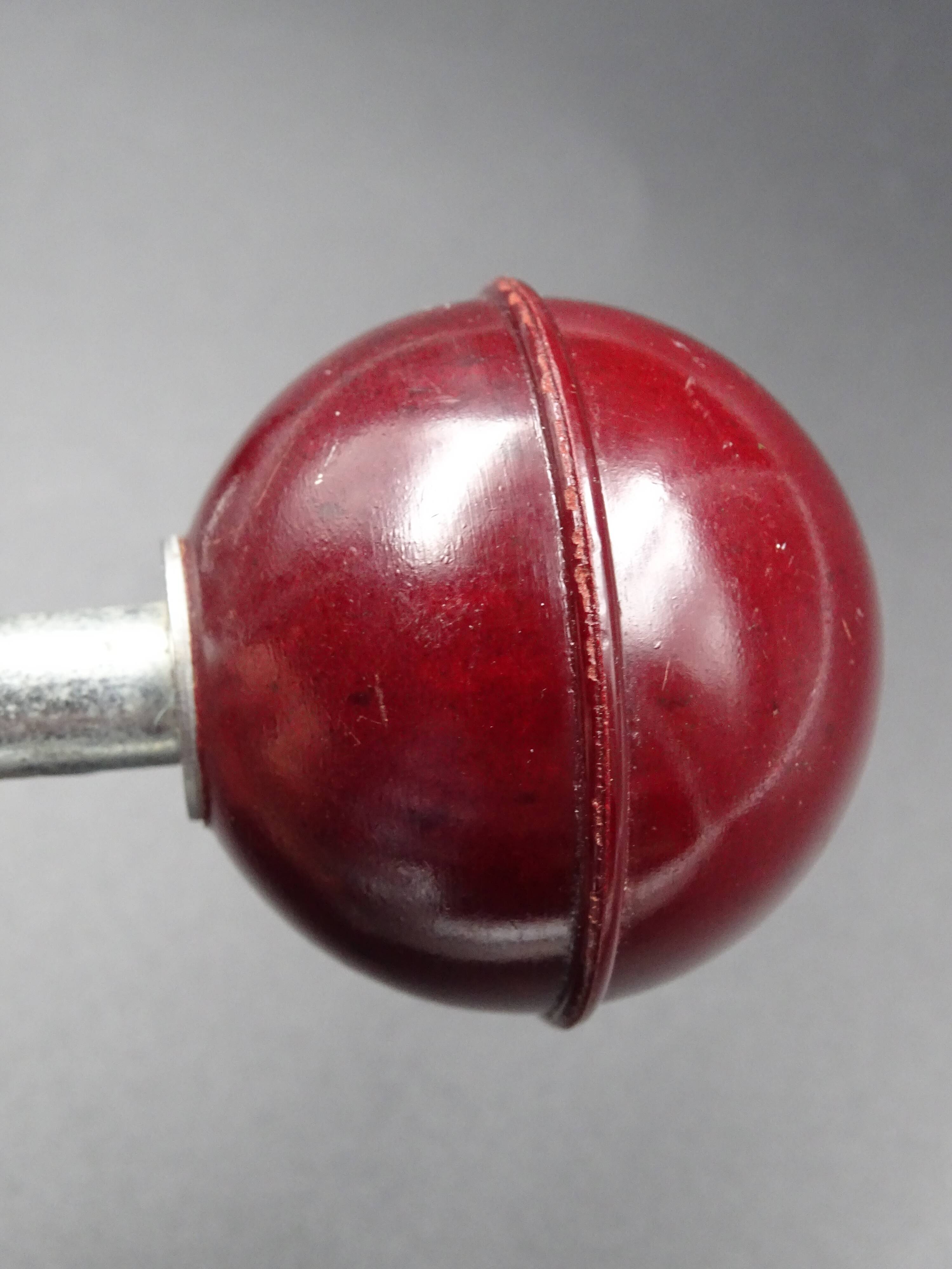 Two hooks in red bakelite and metal - around 1950