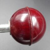 Two hooks in red bakelite and metal - around 1950