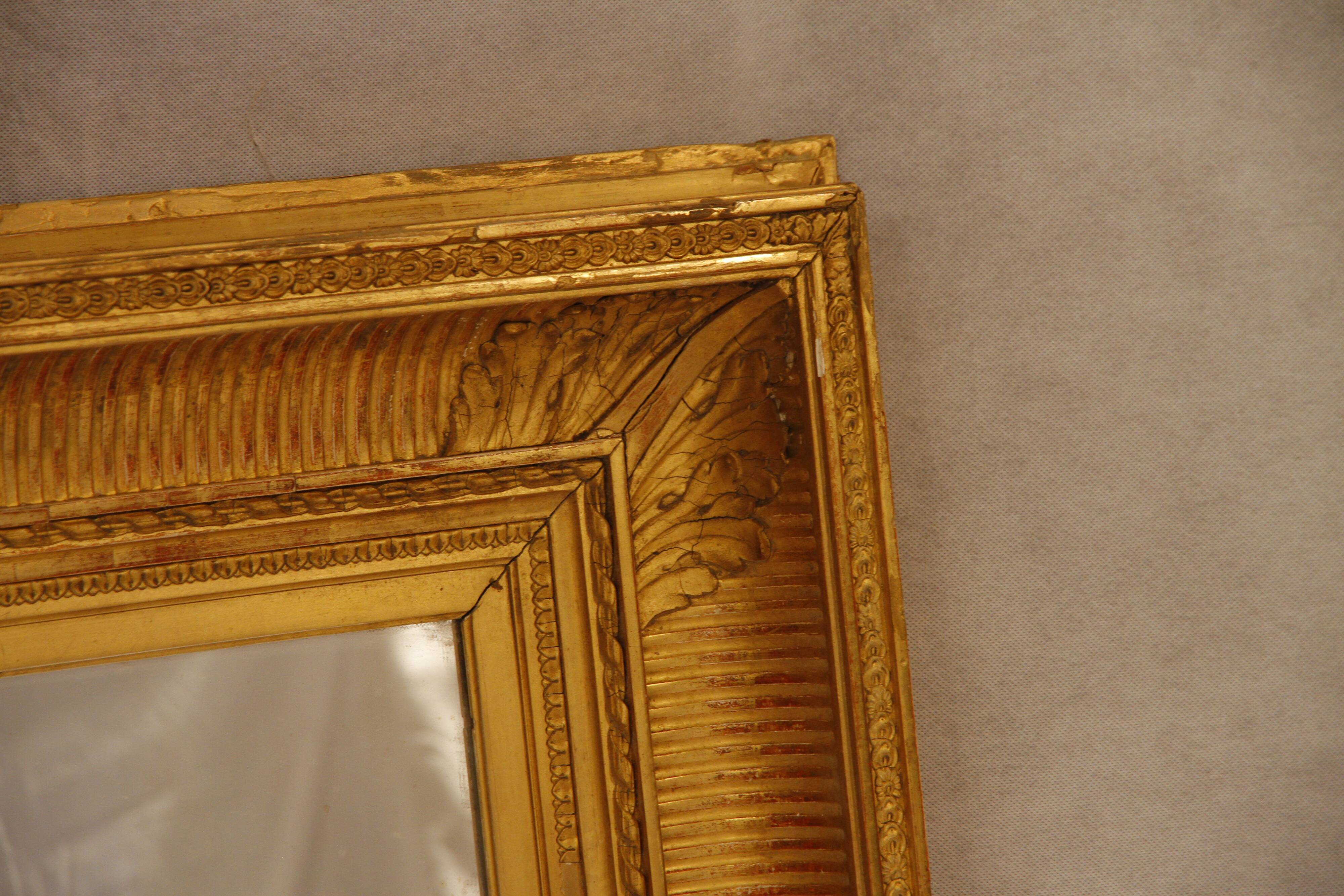Miroir bois doré, XIXe siècle 92x160cm