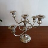 Chandelier 5 burners vintage silver metal