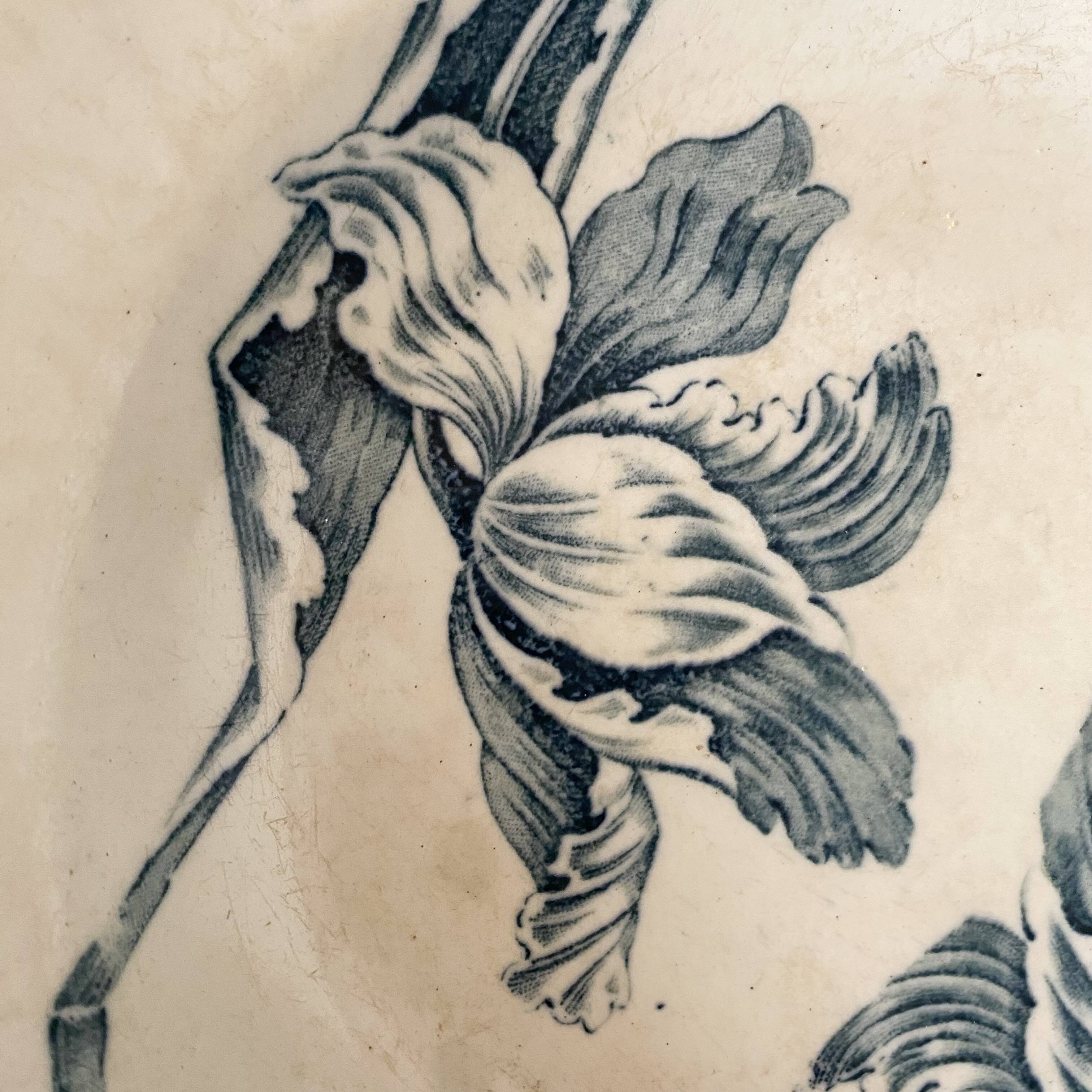 Luneville Tulips ironstone soup plates