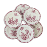 Lot of 6 plates flat porcelain by Gien