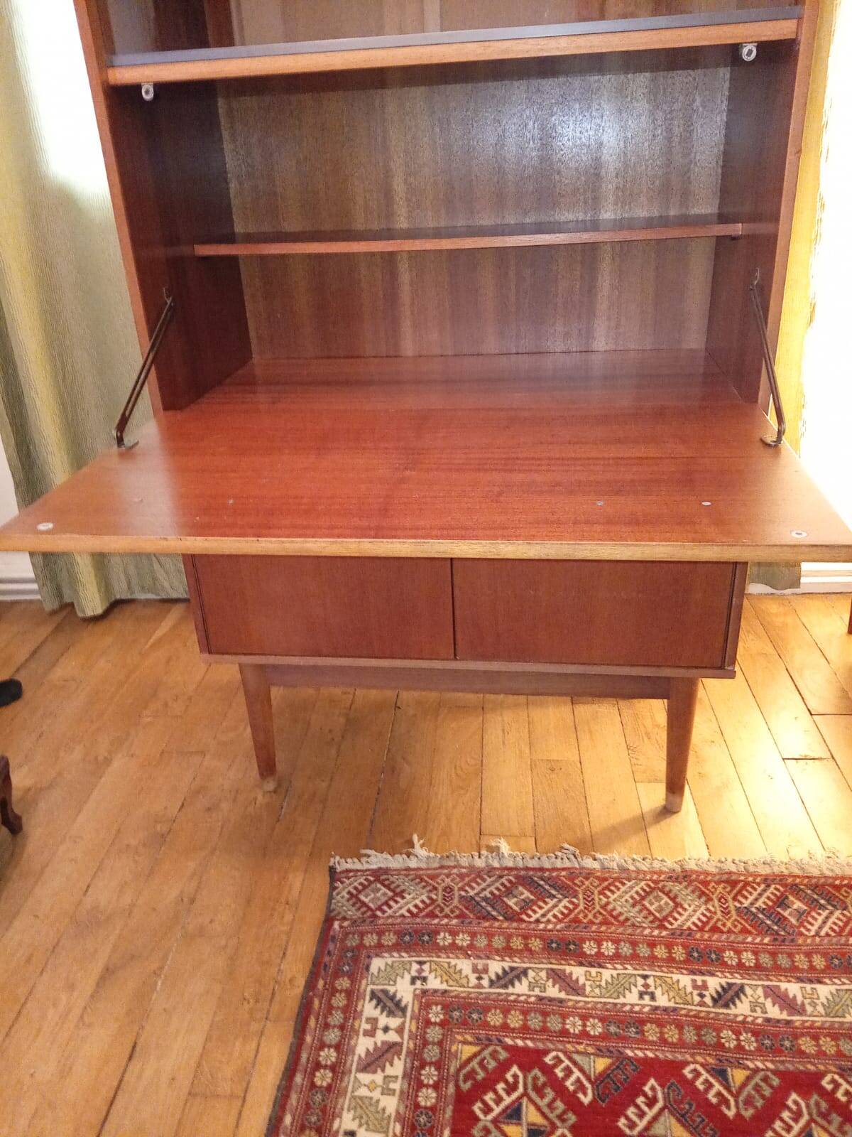 Secretary desk, bar, vintage Scandinavian, mid-century, 1960s.
