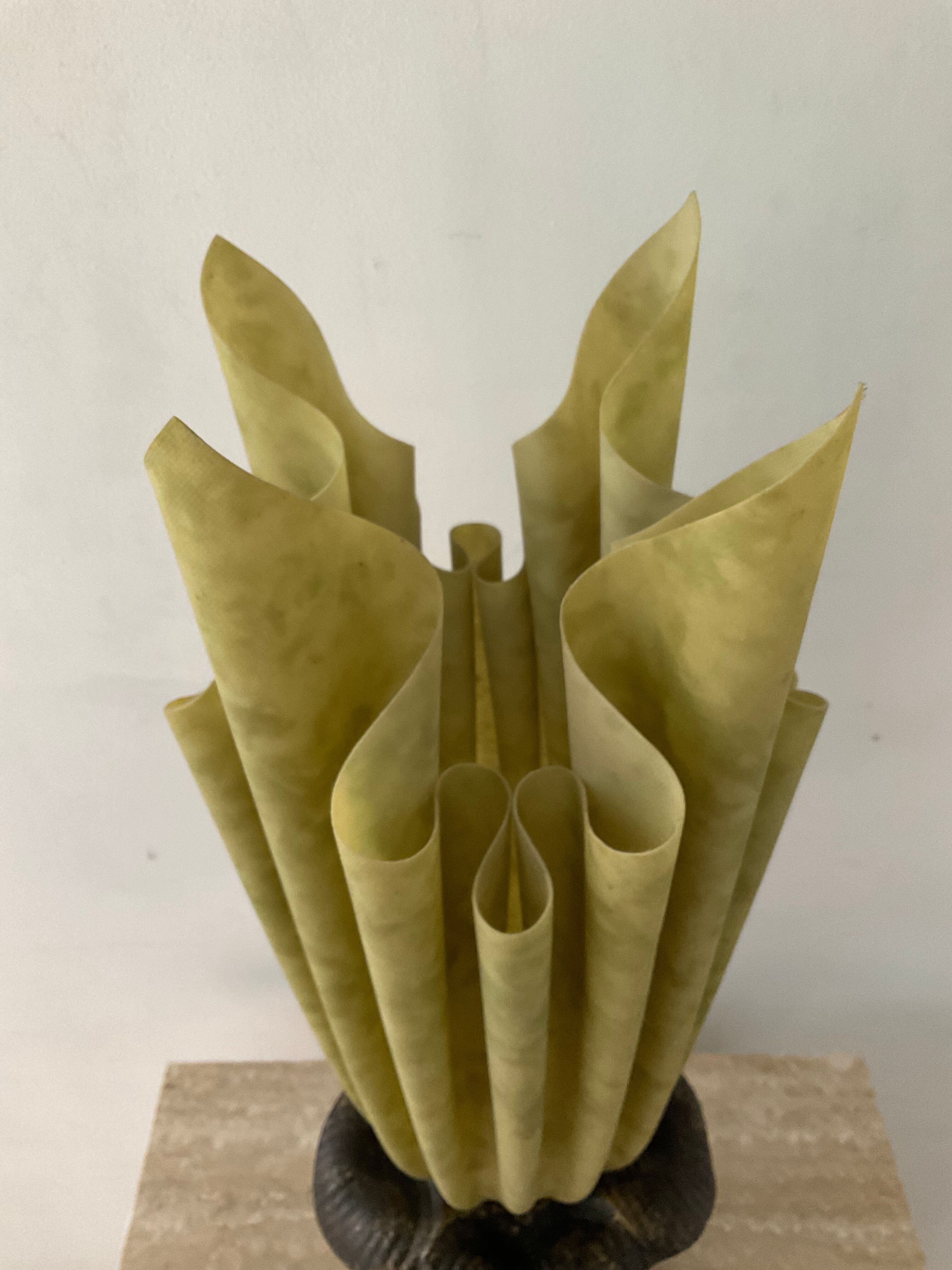 Georgia Jacob gold leaf lamp from the 70s and 80s signed