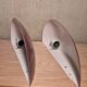 Set 2 vintage wall lamp SCE half moon metal uplight 39cm
