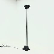 Italian Postmodern Lucite and Steel Uplighter Floor Lamp 1980s