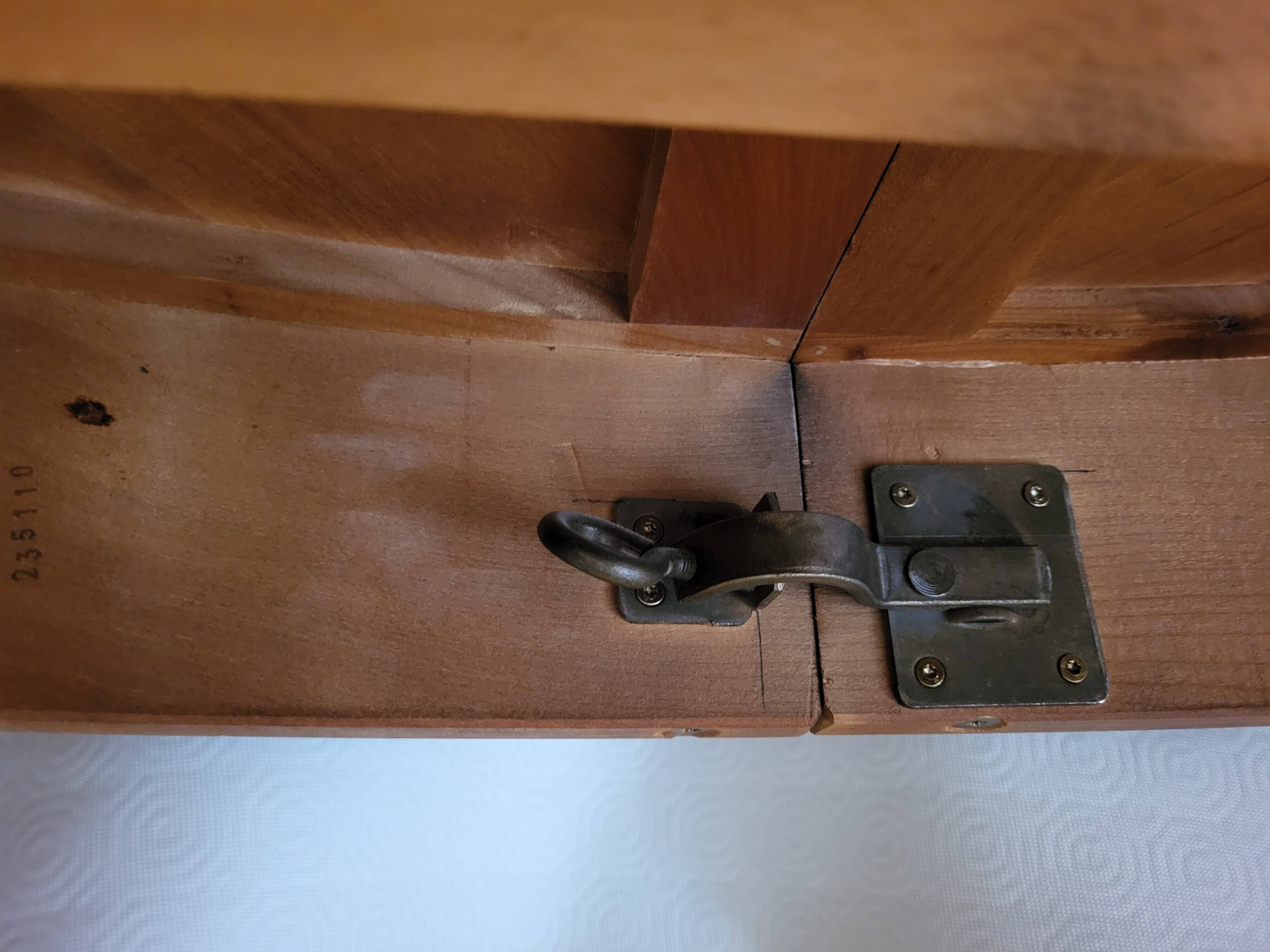 Solid cherry table with marquetry