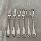 6 dessert forks. Christofle . Model Vendôme/shell