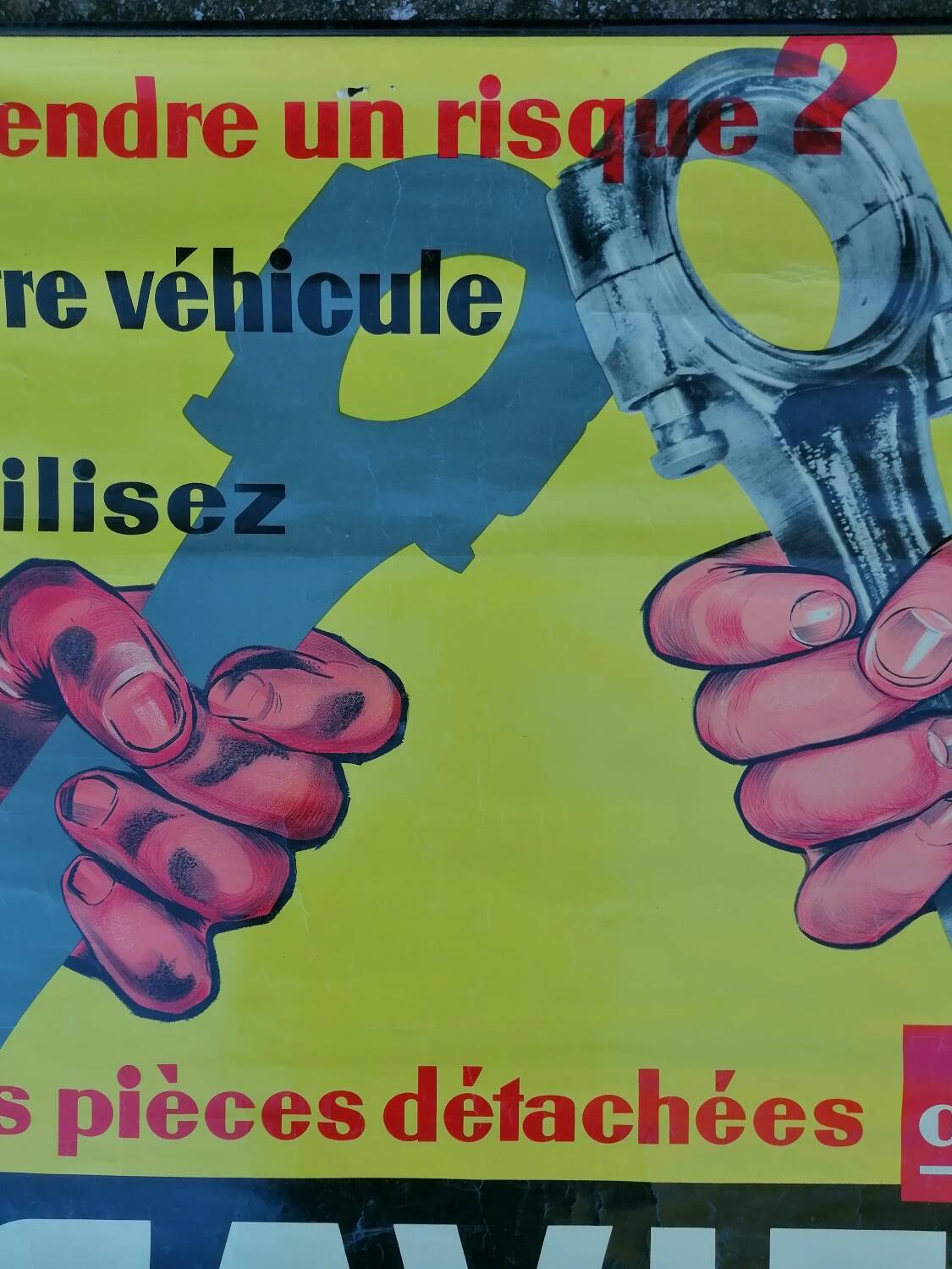 Ancienne affiche publicitaire Saviem Mécanique Garage Renault