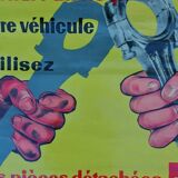 Old advertising poster Saviem Mécanique Garage Renault