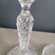 Pair of antique molded glass candlesticks