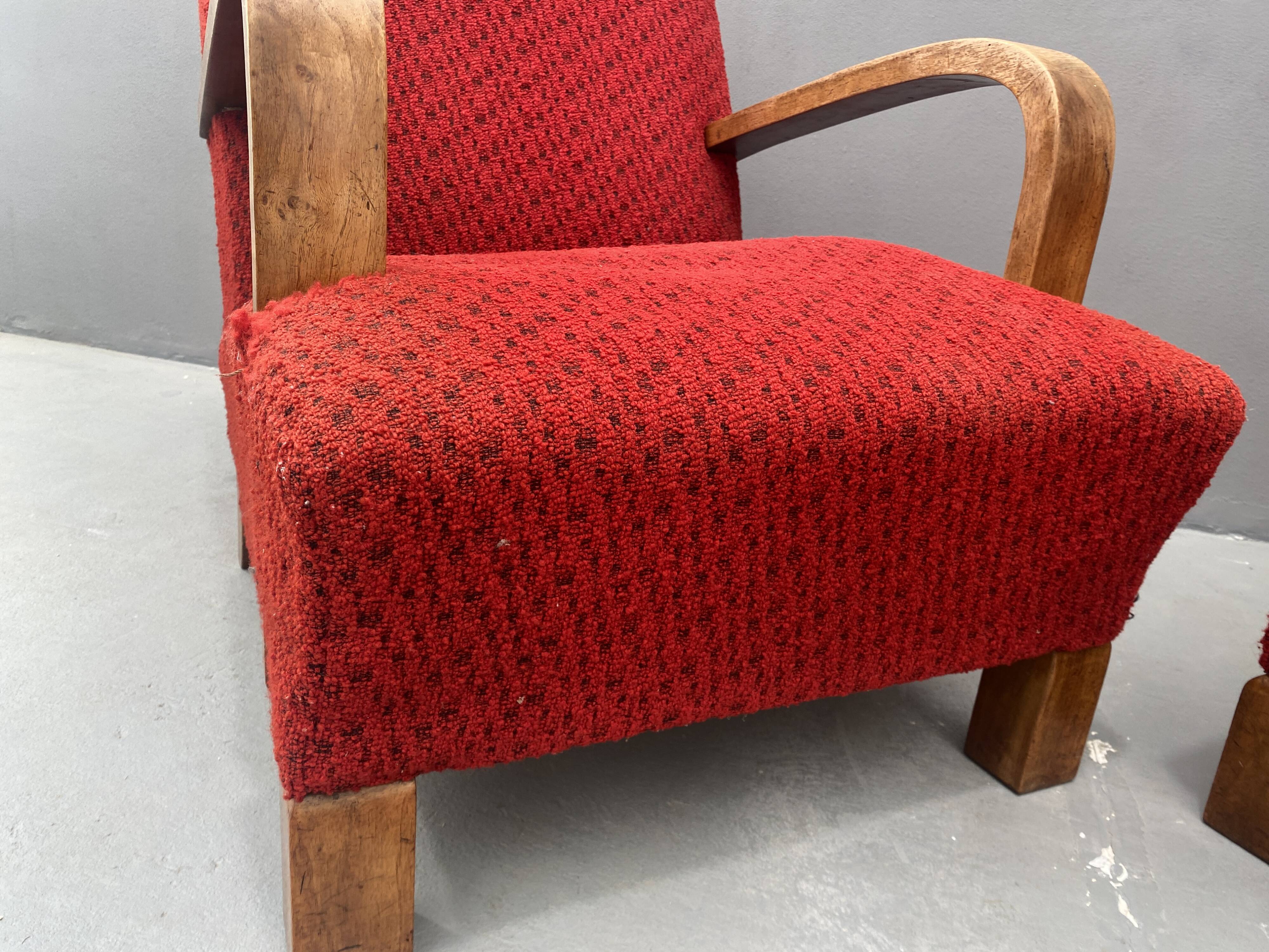 Paire de fauteuils ART DÉCO en bois courbé, années 1930