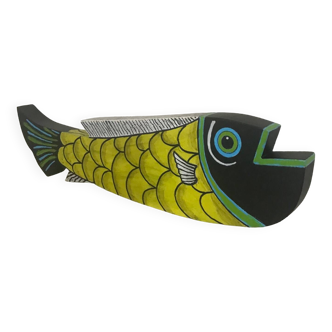 Painted wood fish