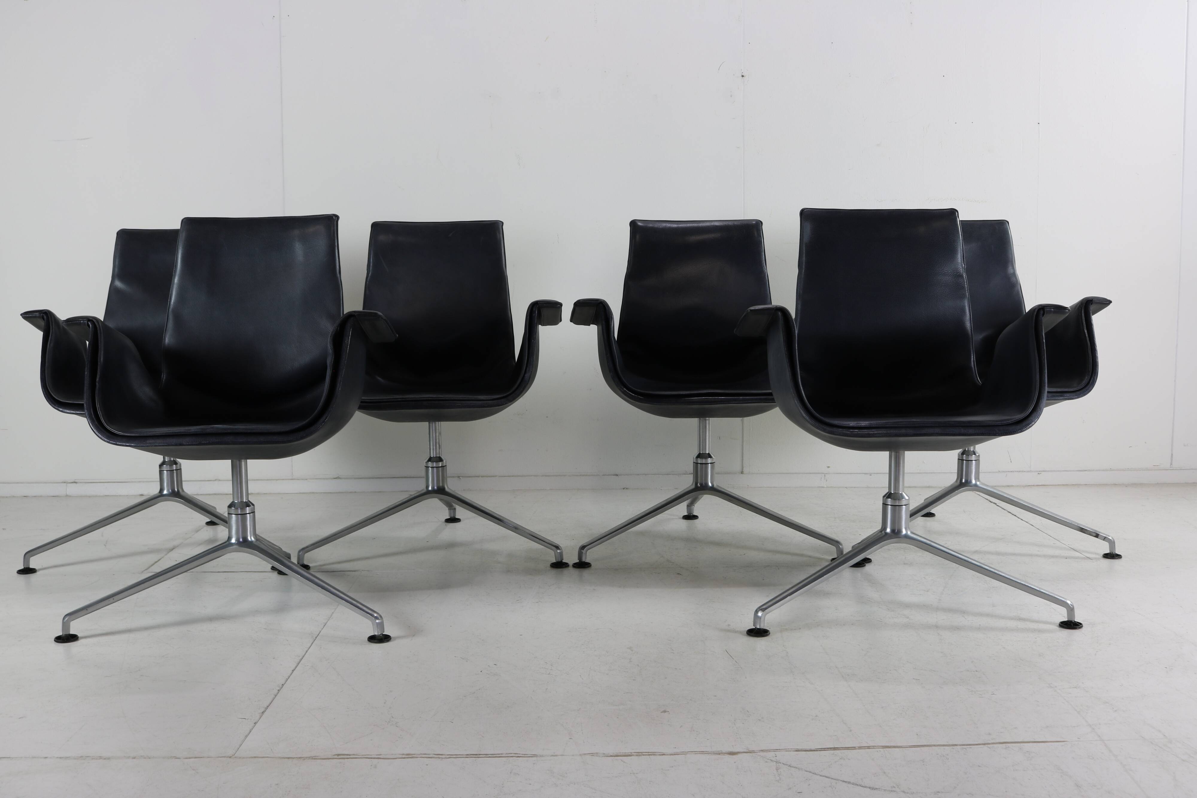 Set of six Preben Fabricius and Jørgen Kastholm conference / dining chairs