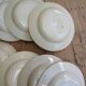 Lot de 12 assiettes creuses vintage motif bordeaux caramel