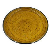 Plat Boch La Louvière Palma jaune moucheté vintage