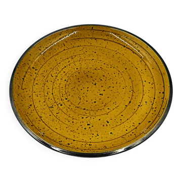 Vintage speckled yellow Palma plate Boch La Louvière