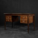 Bureau vintage classique scandinave moderne en bois de teck avec tiroirs, 1960s