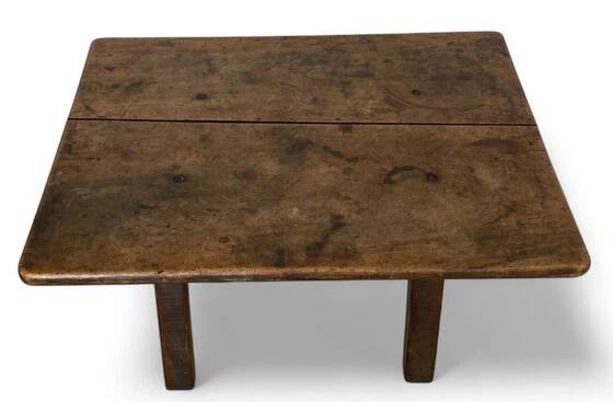 Antique brutalist coffee table in solid wood