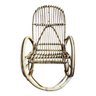 Children's rattan rocking chair