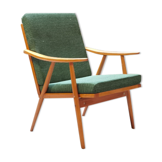 Armchair Ton (Thonet) Green boomerang by Antonin Suman 1960, Czech Republic