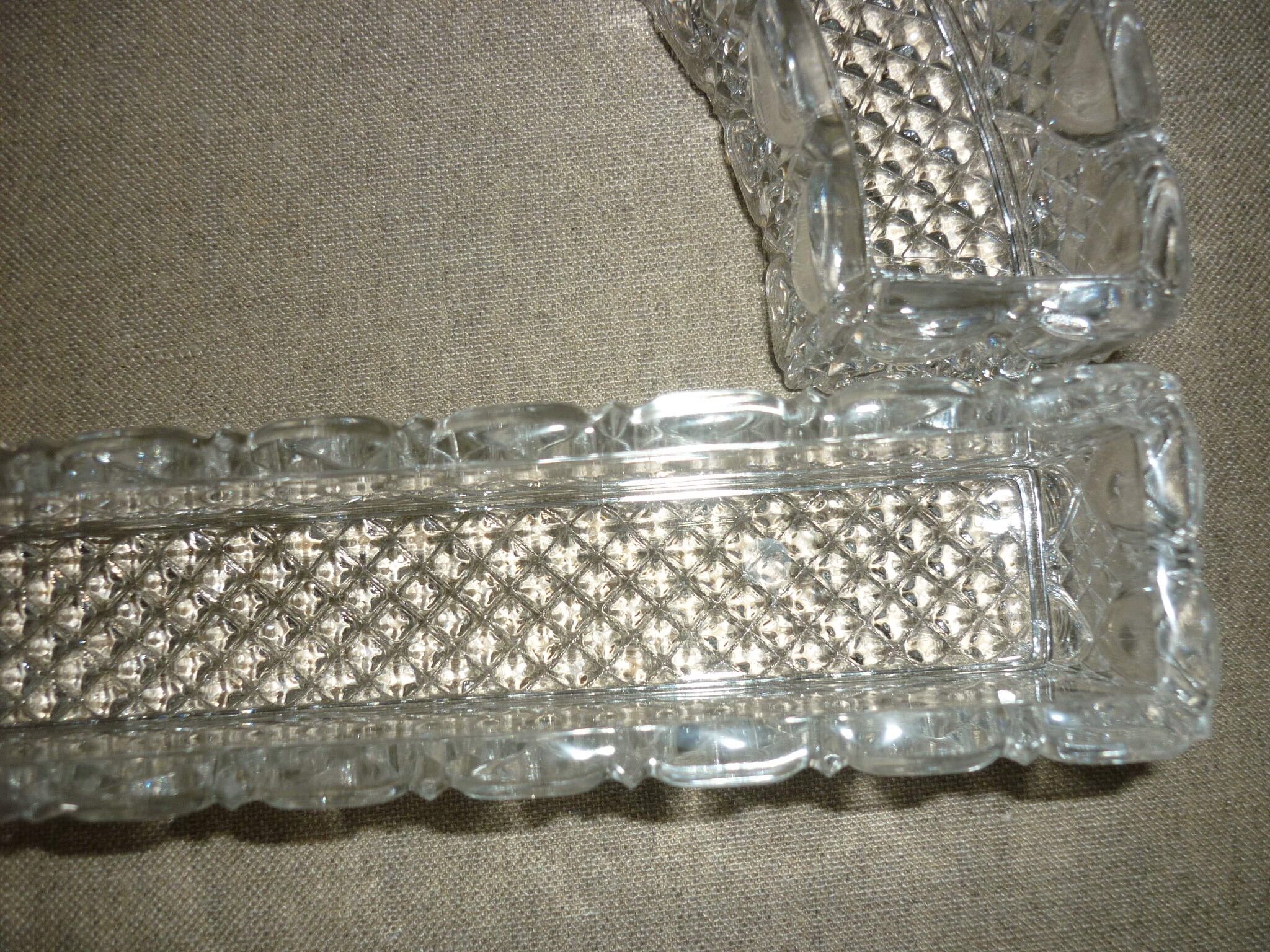 Antique crystal runner or centerpiece
